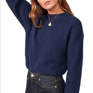 Reformation Finn sweater in navy blue